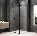 POLYSAN - GLOBE GUN METAL štvorcová sprchová zástena 1000x1000, číre sklo, ľavá GB1010-3415LGM