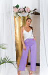 Sexy Koucla Highwaist Cloth Pants with Belt lilac L