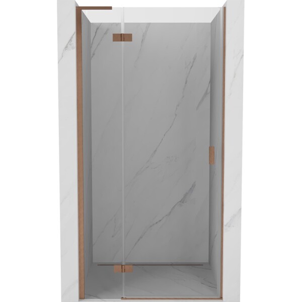 MEXEN/S - Mist-H L sprchové dvere krídlové ľavé 105, transparent, meď kartáčovaná 8A5L-105-000-65-00-L