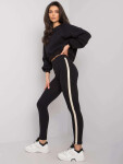 Dámske legíny RV LG 7324.63 Black with gold - Rue paris S černá se zlatou