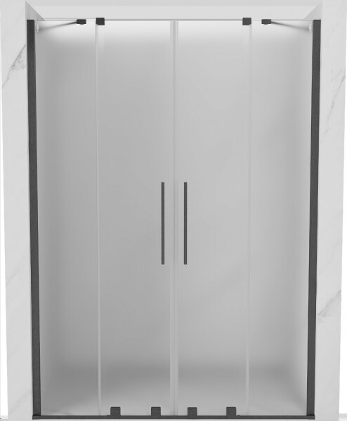 MEXEN/S - Velar Duo posuvné sprchové dvere 140, dekor, grafit kartáčovaná 871-140-000-32-66