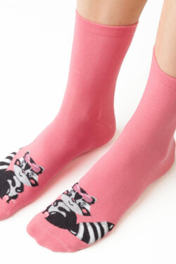 Dámske vzorované ponožky 099 Růžová 35-37