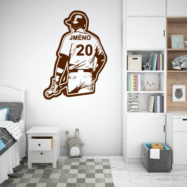 Veselá Stena Samolepka Baseballový dres Farba: hnědá, Veľkosť: 80 x 58 cm