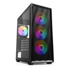 Sharkoon VK4 Rainbow čierna / ATX / 2x USB-A 3.0 / 4X 120mm RGB / bez zdroja / priehľadná bočnica (4044951044108)