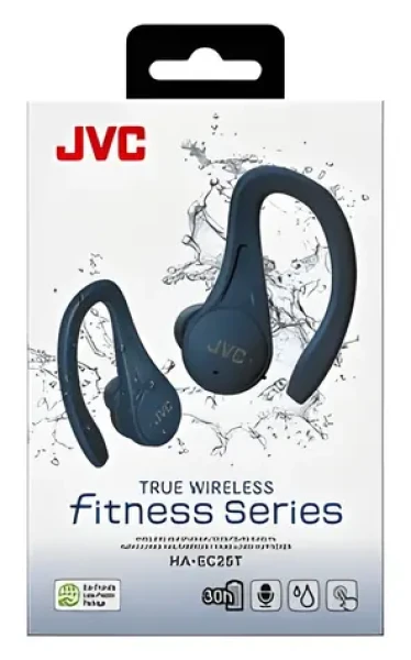 JVC HA-EC25TAU modrá / Bezdrôtové slúchadlá s mikrofónom / Bluetooth 5.1 / IPX5 / Nabíjacie púzdro (HA-EC25TAU)