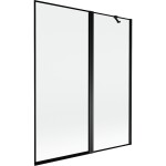 MEXEN - MIST vaňová zástena 140x150 cm 6mm f+s, čierna, okraj, pravá 8A9-140-011-70-70-P