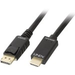 LINDY DisplayPort / HDMI káblový adaptér Konektor DisplayPort, Zástrčka HDMI-A 2.00 m čierna 36922 Kábel DisplayPort; 36922