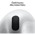 Apple AirPods 4 s aktívnym potlačením hluku biela (2024) / bezdrôtové slúchadlá / ANC / Bluetooth / výdrž až 30 hodín (MXP93ZM/A)