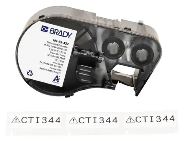 BRADY Polyesterové štítky pre BMP41/BMP51/BMP53/M511 / Štítky do tlačiarne / 12,7 x 38,1 mm / lesklé / 180 ks (M4-89-422)