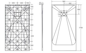 BESCO - Obdĺžniková sprchová vanička VEXO - čierna - Farba - Čierna , Nožičky k vani - Bez nožičiek, Rozmer A - 170, Rozmer B - 90 VEXOOBD1790B