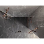 MEXEN/S - Lunar sprchovací kút štvrťkruh krídlový pravá 90 x 70, transparent, ružové zlato 833-090P-070L-60-00