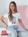 Dámske tričko s potlačou TRENDAY biele FashionStreet RY2825 S