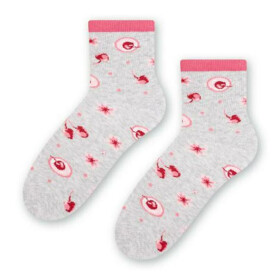 Dámske vzorované ponožky 099 MELANŽOVÁ SVĚTLE ŠEDÁ 35-37