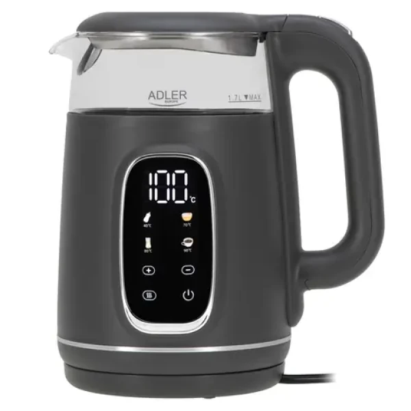 Adler AD 1305 šedostrieborná / Rýchlovarná kanvica / 2200 W / 1.7 L / termostat 40-100 °C (AD 1305gs)