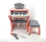 Mamido Mamido Detské elektrické piano so stoličkou a mikrofónom 25 kláves ružové