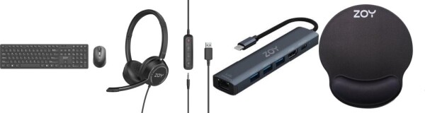 ZOY Zestaw klawiatura + mysz + słuchawki + podkładka ZOY