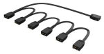 Akasa AK-CBLD13-85BK / RGB LED rozbočovač / 3-pin / 1 vstup na 6 výstupov / 85 cm (AK-CBLD13-85BK)