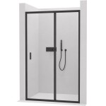 CERANO - Sprchové posuvné dvere Varone LINE Ľ/P - 6 mm - čierna matná, transparentné sklo - 110x195 CER-478090