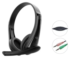 Conceptronic 3,5mm slúchadlá na uši čierna / Slúchadlá / S mikrofónom / 32 Ohm / 1,8 m (POLONA06B3T)