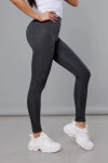 Tmavě šedé hrubší bavlněné legíny model 18406777 šedá M (38) - J.STYLE