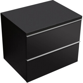 CERANO - Kúpeľňová skrinka Velora - čierna matná, úchytka chrómová + doska pod umývadlo Navira Pro - 36 mm - 60x56,6x46,5 CER-668639