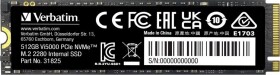 Verbatim Vi5000 512GB M.2 2280 PCI-E x4 Gen4 NVMe (31825)