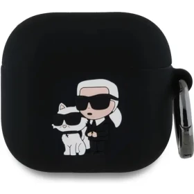 Karl Lagerfeld 3D Logo NFT Karl and Choupette Silikónové Puzdro pre AirPods 4 Black (57983124123)