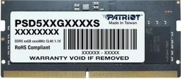 Patriot Signature 8GB (1x8GB) 5600MHz čierna / SO-DIMM / DDR5 / CL46 / On-Die ECC / Unbuffered / 1.1V (PSD58G560041S)