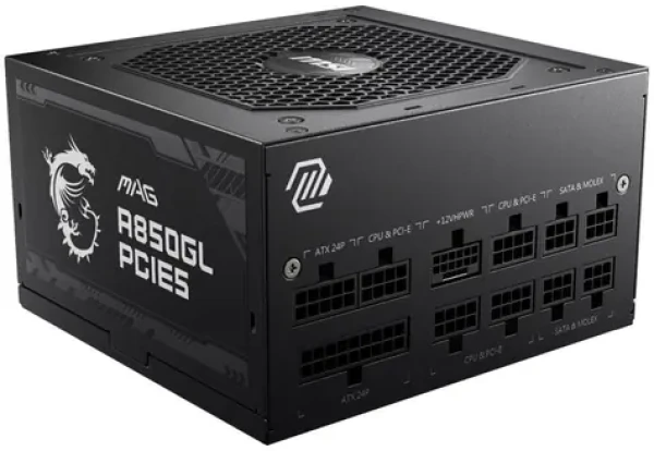 MSI MAG A850GL PCIE5 II čierna / 850W / 120mm / ATX3.0 / aktívny PFC / 80PLUS Gold (306-7ZP8D11-CE0)