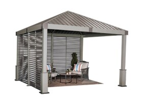 Sojag Nanda 12x12 vrátane bočnej steny 363 x 363 x 313 cm, metalická šampanská