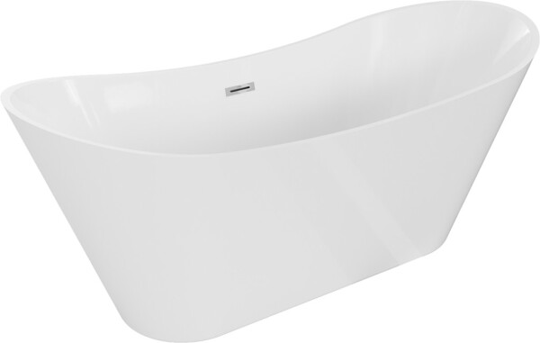 MEXEN/S - Celia vaňa voľne stojaca 170 x 75, biela, sifón a prepad chróm 52331707500-01