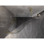 MEXEN/S - Lunar L sprchový kút päťboký krídlový ľavá 90 x 90, transparent, zlato kartáčovaná 831L-090L-090P-55-00-L