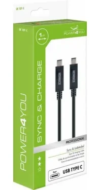 Schwaiger USB-C - USB-C čierny / Dátový kábel / USB 3.2 Gen 2 / 10 Gbit/s / 1 m (LK101C531)