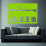 Veselá Stena Samolepka The Beatles Farba: hnědá, Veľkosť: 40 x 28 cm