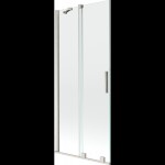 MEXEN/S - Velár dvojkrídlová posuvná vaňová zástena 80 x 150, transparent, nikel kartáčovaný 896-080-000-01-97