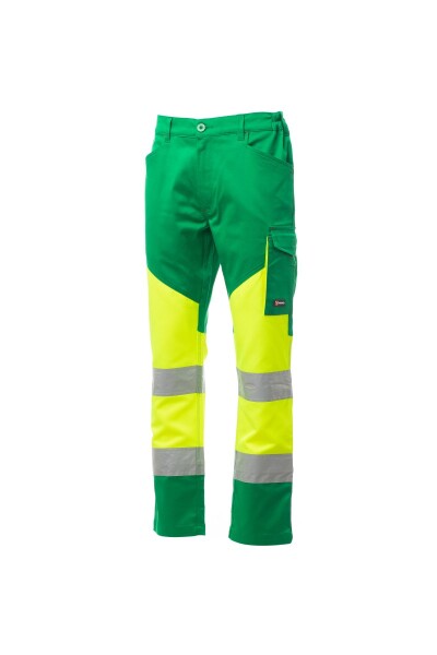 Reflexné pracovné nohavice Payper WORKING Farba: Žltá Fluo/ Zelená, Veľkosť: 2XL (S00350P09501020XXL)