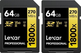 Lexar LEXAR PRO 1800X SDXC U3 (V60) UHS-II R270/W180 64GB - 2PACK