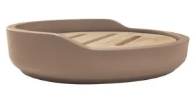 Spirella SYBELLA matné cappuccino / Mydelnička / Polyresin / Drevo