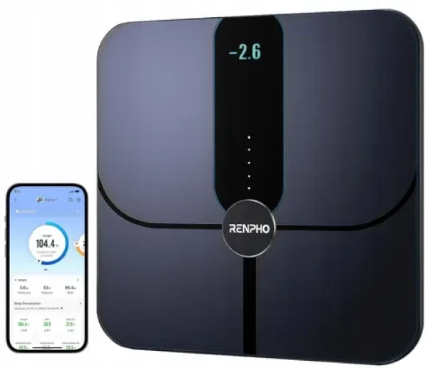 Renpho Elis Nova čierna / Múdra osobná váha / Bluetooth / WiFi / telesná analýza / do 180 kg (PEU-R-A031)