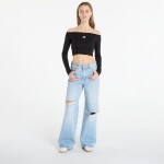 Tričko adidas Essentials Rib Off Shoulder Long-Sleeve Top T-Shirt Black S