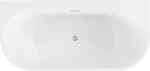 MEXEN/S - Oval+ voľne stojaca vaňa przyścienna 170 x 80, biela, sifón a prepad nikel kartáčovaná 52681708000-97