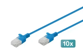 Digitus CAT 6 U-UTP Slim modrá / Patch kábel / 0,5 m / 10 ks (DK-1618-005S-B-10)