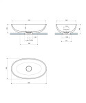 OMNIRES - SHELL M+ umývadlo na dosku, 60 x 35 cm, matná popolavá šedá SHELLUNAG