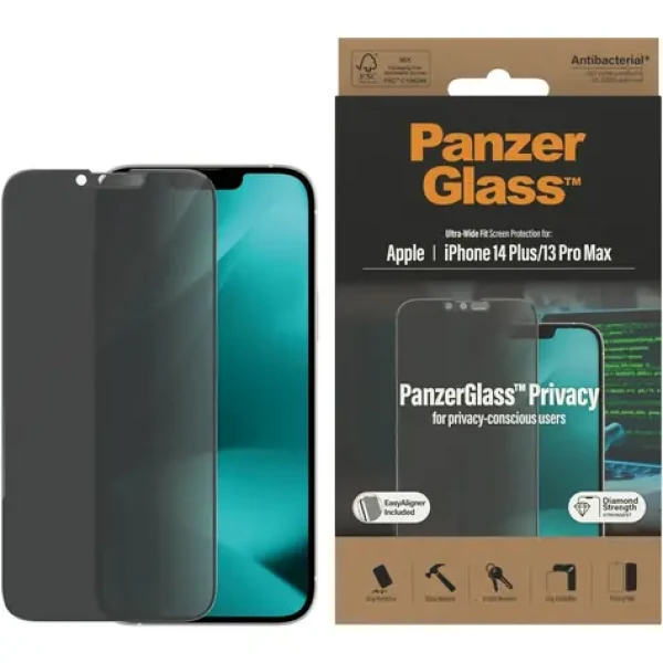 PanzerGlass Privacy Apple iPhone 14 PLUS/13 Pro Max s inštalačným rámčekom (P2785)