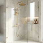 REA - Sprchová sada bez výtoku s termostatom Lungo Gold Brush REA-P6730