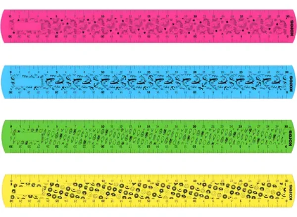 Kores Ohybné pravítko 30cm (mix) / Pravítko / Nezlomiteľné / Riadkovanie 0,5 a 1 cm / 1 ks (UL84931)