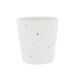 Bastion Collections Keramický latte hrnček White / Hearts natural 240 ml