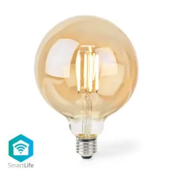 Nedis SmartLife LED žiarovka / Wi-Fi / E27 / 806 lm / 7 W / Android iOS / Globe / 1 ks (WIFILRF10G125)