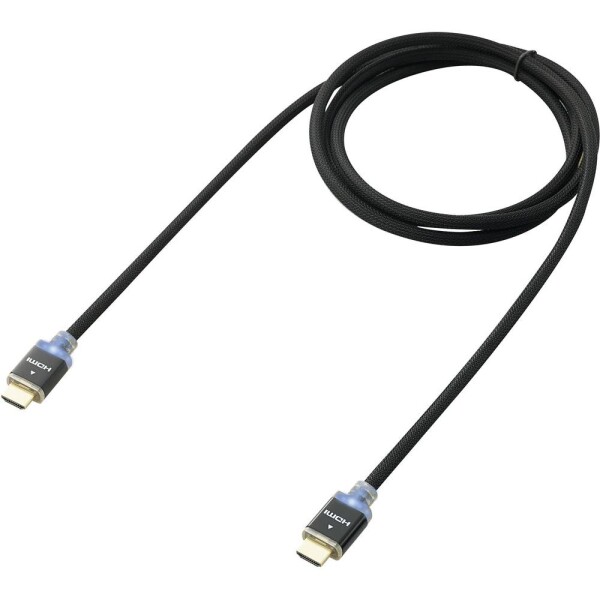 SpeaKa Professional HDMI prepojovací kábel Zástrčka HDMI-A 5.00 m čierna SP-7870020 audio return channel, pozlátené kontakty, opletený, s LED HDMI kábel; SP-7870020