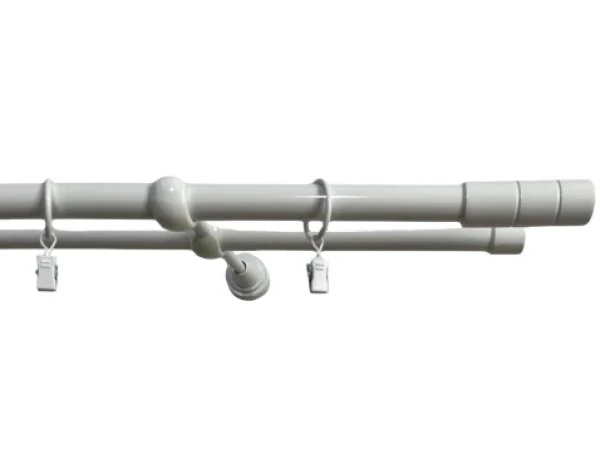 Garniža dvojradová s krúžkami Timo 160 cm, biela lesklá%